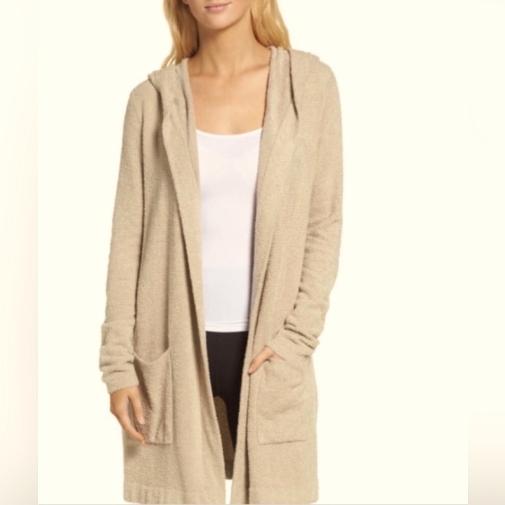 Barefoot Dreams Cozychic Lite Long Coastal Cardigan with Hood XS/S🤎